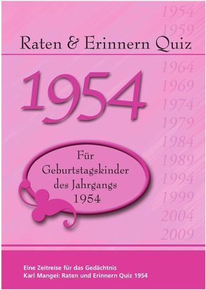 Raten und Erinnern Quiz 1954 von Mangei,  Karl