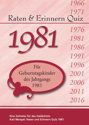 Raten und Erinnern Quiz 1981 von Mangei,  Karl