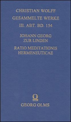 Ratio meditationis hermeneuticae imprimis sacrae methodo systematica proposita von Cataldi Madonna,  Luigi, Zur Linden,  Johann Georg