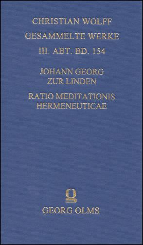 Ratio meditationis hermeneuticae imprimis sacrae methodo systematica proposita von Cataldi Madonna,  Luigi, Zur Linden,  Johann Georg