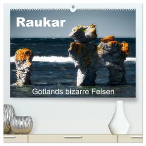 Raukar – Gotlands bizarre Felsen (hochwertiger Premium Wandkalender 2024 DIN A2 quer), Kunstdruck in Hochglanz von Poling,  André