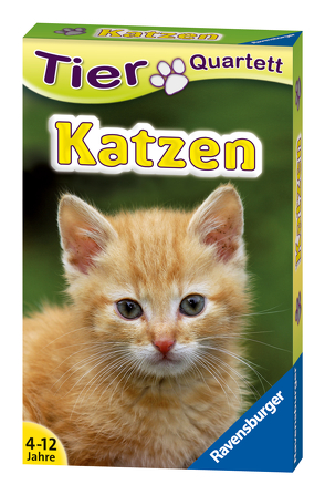 Ravensburger 20421 – Tierquartett Katzen, Klassiker für 3-6 Spieler ab 4 – 12 Jahre, 32 Katzenrassen