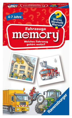 Ravensburger 20647 – Fahrzeuge memory® Wieso? Weshalb? Warum? der Spieleklassiker für 2-6 Spieler, Kinderspiel für alle Fahrzeug-Fans ab 4 bis 7 Jahren