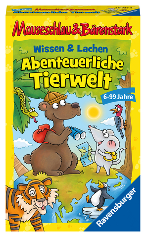 Ravensburger 20737 – Wissen und Lachen-Abenteuerliche Tierwelt, Mauseschlau & Bärenstark für Kinder, Kinderspiel für 2-4 Spieler, Quiz ab 6 Jahren von Lizenzagentur Ingeborg Ahrenkiel