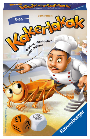 Ravensburger 23391 – Kakerlakak, Mitbringspiel für 2-4 Spieler, Kinderspiel ab 5 Jahren, kompaktes Format, Reisespiel, Brettspiel von Baars,  Gunter