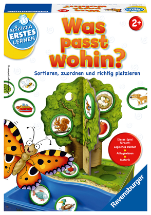 Ravensburger 24720 – Was passt wohin? – Zuordnungsspiel für die Kleinen – Spiel für Kinder ab 2 Jahren, Spielend erstes Lernen für 1-2 Spieler