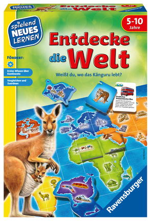 Ravensburger 24990 – Entdecke die Welt – Spielen und Lernen für Kinder, Lernspiel für Kinder von 5-10 Jahren, Spielend Neues Lernen für 2-4 Spieler von Baars,  Gunter