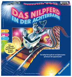 Ravensburger 26772 – Nilpferd in der Achterbahn – Gesellschaftsspiel für die ganze Familie, Spiel für Erwachsene und Kinder ab 10-99 Jahren, für 3-12 Spieler – Partyspiel von Kaes,  Bertram, Wöhning,  Heiner