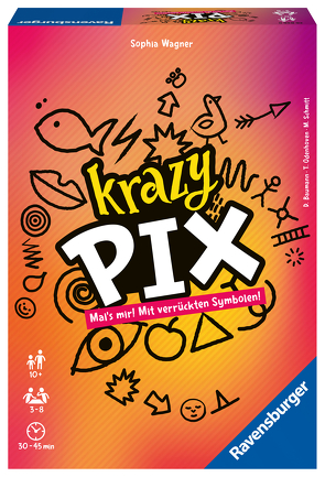 Ravensburger 26836 – Krazy Pix – Gesellschaftsspiel für die ganze Familie, Spiel für Erwachsene und Kinder ab 10 Jahren, Partyspiel für 3-8 Spieler – mit 240 Spielkarten von Wagner,  Sophia