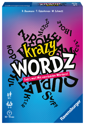 Ravensburger 26837 – Krazy Wordz – Gesellschaftsspiel für die ganze Familie, Spiel für Erwachsene und Kinder ab 10 Jahren, Partyspiel für 3-8 Spieler – mit 240 Spielkarten von Baumann,  Dirk, Odenhoven,  Thomas, Schmitt,  Michael