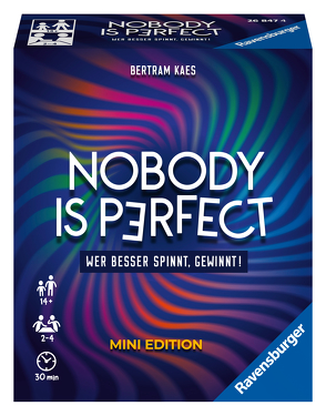 Ravensburger 26847 – Nobody is perfect Mini Edition – Kommunikatives Kartenspiel für die ganze Familie, Spiel für Erwachsene und Jugendliche ab 14 Jahren, für 2-4 Spieler von Kaes,  Bertram