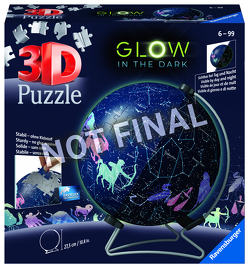 Ravensburger 3D Puzzle 11544 – Glow In The Dark Sternenglobus – 180 Teile – Nachleuchtender Globus für Kinder und Erwachsene