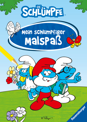 Ravensburger Die Schlümpfe – Mein schlumpfiger Malspaß – Malheft für Kinder ab 5 Jahren – Große Wimmelszenen zum Ausmalen von IMPS