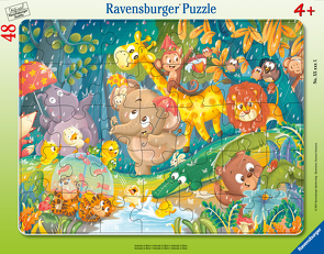 Ravensburger Kinderpuzzle – 05177 Es regnet! – Rahmenpuzzle für Kinder ab 4 Jahren, mit 48 Teilen