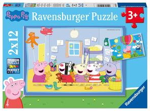 Ravensburger Kinderpuzzle 05574 – Peppas Abenteuer – 2×12 Teile Peppa Pig Puzzle für Kinder ab 3 Jahren