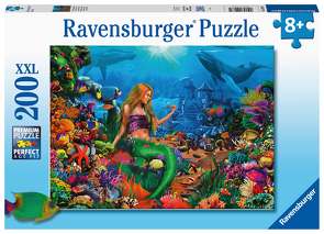 Ravensburger Kinderpuzzle – 12987 Die Meereskönigin – Meerjungfrau-Puzzle für Kinder ab 8 Jahren, mit 200 Teilen im XXL-Format