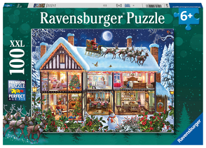 Ravensburger Kinderpuzzle – 12996 Weihnachten zu Hause – Weihnachtspuzzle für Kinder ab 6 Jahren, mit 100 Teilen im XXL-Format