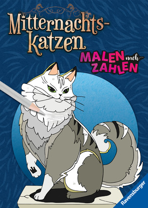 Ravensburger Malen nach Zahlen Mitternachtskatzen – 32 Motive abgestimmt auf Buntstiftsets mit 24 Farben (Stifte nicht enthalten) – Malbuch mit nummerierten Ausmalfeldern für fortgeschrittene Fans von Steingräber,  Mia