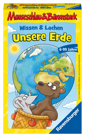 Ravensburger Mitbringspiel – 20873 – Mauseschlau&Bärenstark: Wissen und Lachen Unsere Erde – Quiz- und Aktionsspiel mit Fragen rund um unsere Erde – für Kinder ab 6 Jahren von Ahrenkiel,  Ingeborg