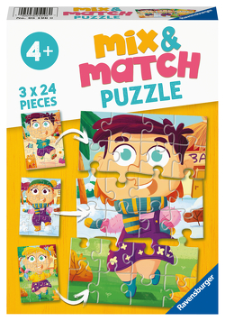 Ravensburger Kinderpuzzle – 05196 Mix&Match Kunterbunte Kleider – Puzzle für Kinder ab 4 Jahren, mit 3×24 Teilen