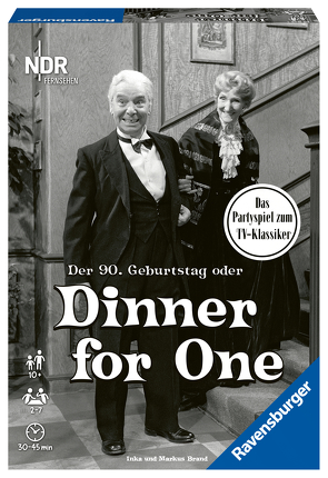 Ravensburger Partyspiel – 26835 – Der 90. Geburtstag oder Dinner for One – Gesellschaftsspiel für Erwachsene und Kinder ab 10 Jahren, Spiel zum Film-Klassiker, Perfekt für Weihnachten und Silvester von Brand,  Inka und Markus