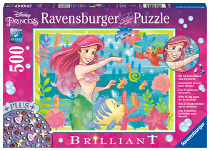 Ravensburger Puzzle 13327 – Arielles Unterwasserparadies – 500 Teile Disney Brilliant Puzzle mit Dekosteinen für Erwachsene und Kinder ab 12 Jahren