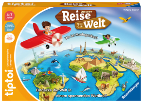 Ravensburger tiptoi Spiel 00117 Unsere Reise um die Welt – Lernspiel ab 4 Jahren, lehrreiches Geografiespiel für Jungen und Mädchen, für 1-4 Spieler von Dirscherl,  Wolfgang