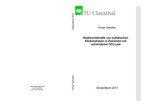 Reaktionskinetik von sulfatischen Klinkerphasen in Zementen mit verminderter Co 2-Last von Scholten,  Tilman