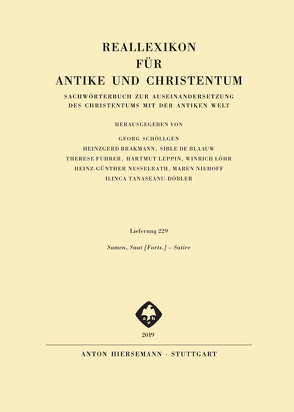 Reallexikon für Antike und Christentum von Brakmann,  Heinzgerd, de Blaauw,  Sible, Fuhrer,  Therese, Leppin,  Hartmut, Löhr,  Winrich, Nesselrath,  Heinz-Günther, Niehoff,  Maren, Schöllgen,  Georg, Tanaseanu-Doebler,  Ilinca