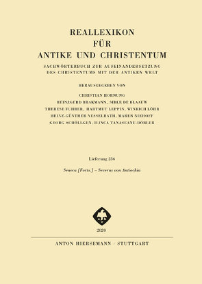 Reallexikon für Antike und Christentum von Brakmann,  Heinzgerd, de Blaauw,  Sible, Fuhrer,  Therese, Hornung,  Christian, Leppin,  Hartmut, Löhr,  Winrich, Nesselrath,  Heinz-Günther, Niehoff,  Maren, Tanaseanu-Doebler,  Ilinca