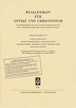 Reallexikon für Antike und Christentum