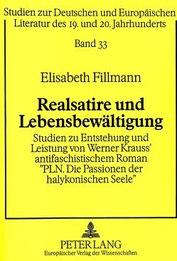 Realsatire und Lebensbewältigung von Fillmann,  Elisabeth