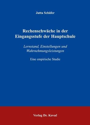 Rechenschwäche in der Eingangsstufe der Hauptschule von Schaefer,  Jutta