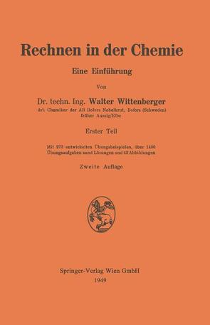 Rechnen in der Chemie von Wittenberger,  Walter