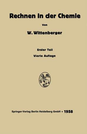 Rechnen in der Chemie von Wittenberger,  Walter