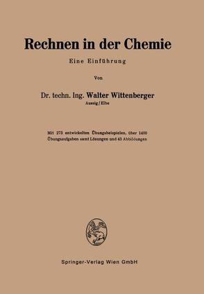 Rechnen in der Chemie von Wittenberger,  Walter