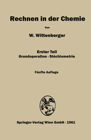 Rechnen in der Chemie von Wittenberger,  Walter