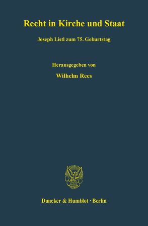 Recht in Kirche und Staat. von Rees,  Wilhelm