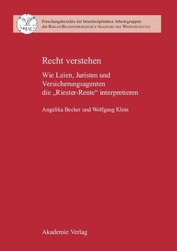 Recht verstehen von Becker,  Angelika, Klein,  Wolfgang