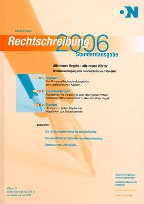 Rechtschreibung 2006 von Fröhler,  Horst