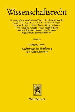 Rechtsfragen der Einführung eines Curricularwertes von Löwer,  Wolfgang