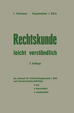 Rechtskunde — leicht verständlich von Verheyen,  Josef