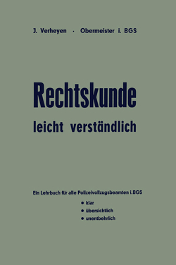 Rechtskunde — leicht verständlich von Verheyen,  Josef