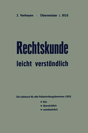 Rechtskunde — leicht verständlich von Verheyen,  Josef