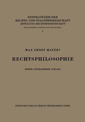 Rechtsphilosophie von Mayer,  Max Ernst