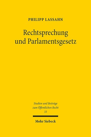 Rechtsprechung und Parlamentsgesetz von Lassahn,  Philipp