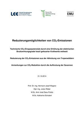 Reduzierungsmöglichkeiten von CO2-Emmissionen von Daou Pulido,  Amir Jose´, Röder,  Julian, Schubert,  Katharina, Wagner,  Hermann-Josef