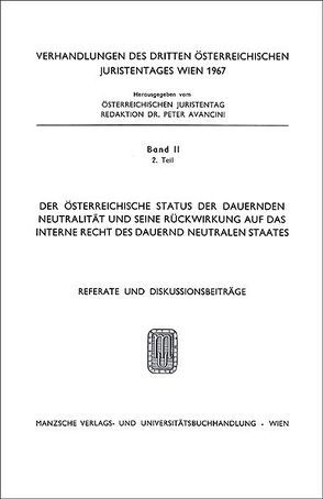 Referate zu Verosta, Die dauernde Neutralität von Kirchschläger,  Rudolf, Pahr,  Willibald