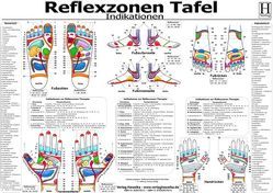 Reflexzonen Tafel – Indikationen – A3 (laminiert) von Hawelka Verlag