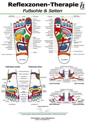 Reflexzonen-Therapie Mini-Poster – Fußsohle & Seiten DIN A4 von Hawelka Verlag,  Hawelka